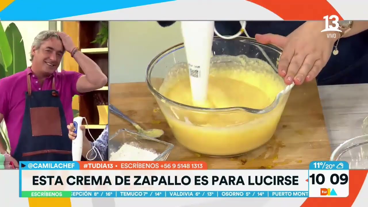 Sopa de Zapallo y pan de ajo: Cami chef entrega tips de preparación. Tu Día, Canal 13