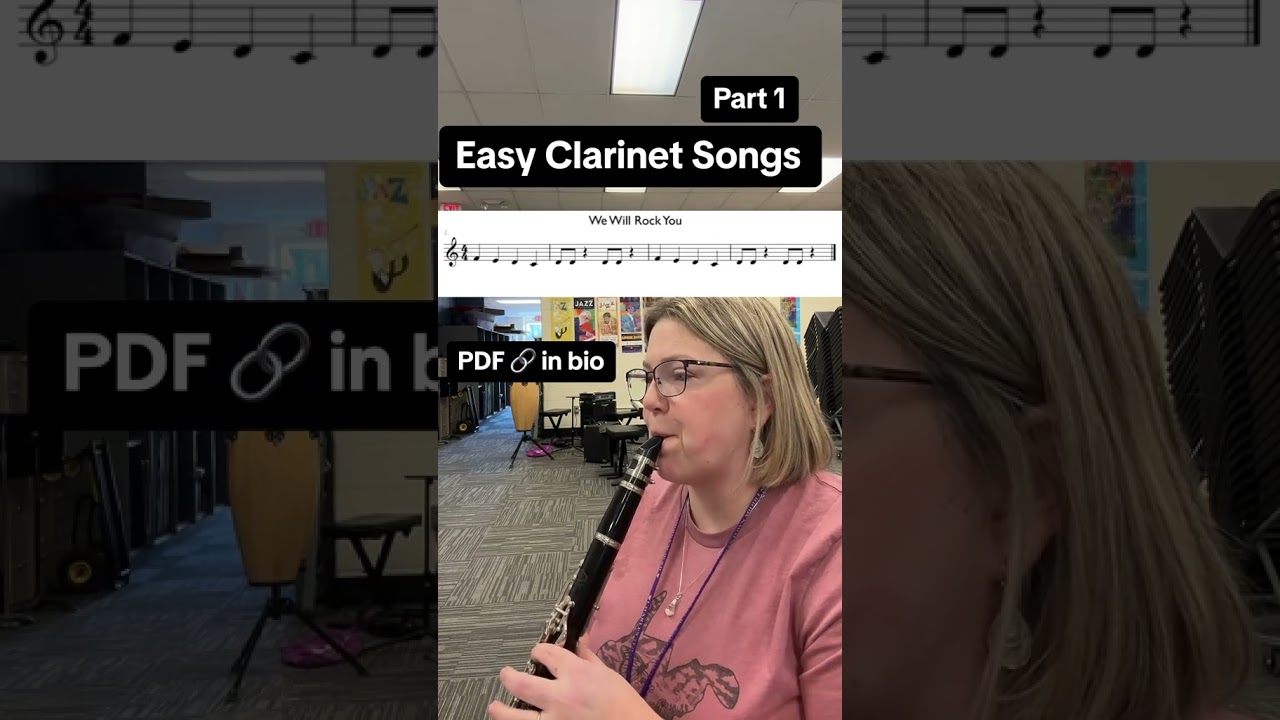 Can you play this easy song? #band #banddirector #clarinet #wewillrockyou #easysongs #clarinettist