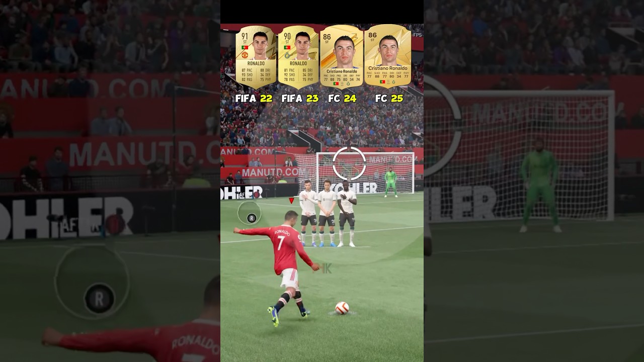 Ronaldo's Free Kick Evolution: FIFA 22 - EAFC 25