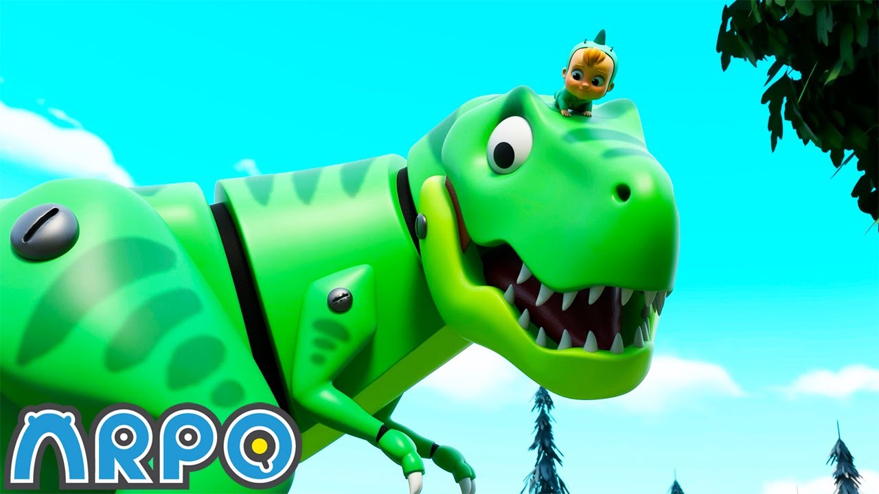 🤖Arpo's Robo Dino Day!🦖 | [MULTI-LANGUAGE] | Arpo | Learn Languages with Kids Songs and Stories