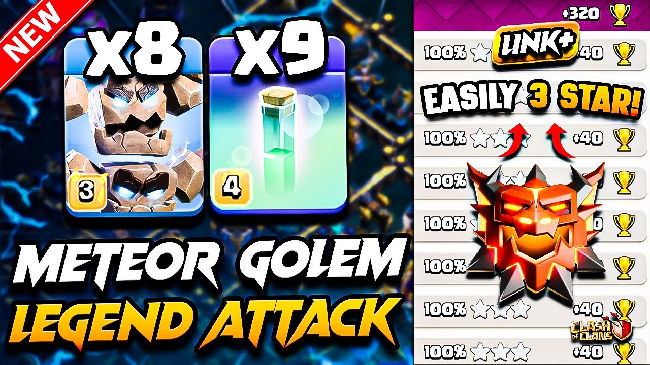 Best TH18 Attack Strategy With METEOR GOLEM (Town Hall 18) | Th18 METEOR GOLEM Attack Clash of Clans