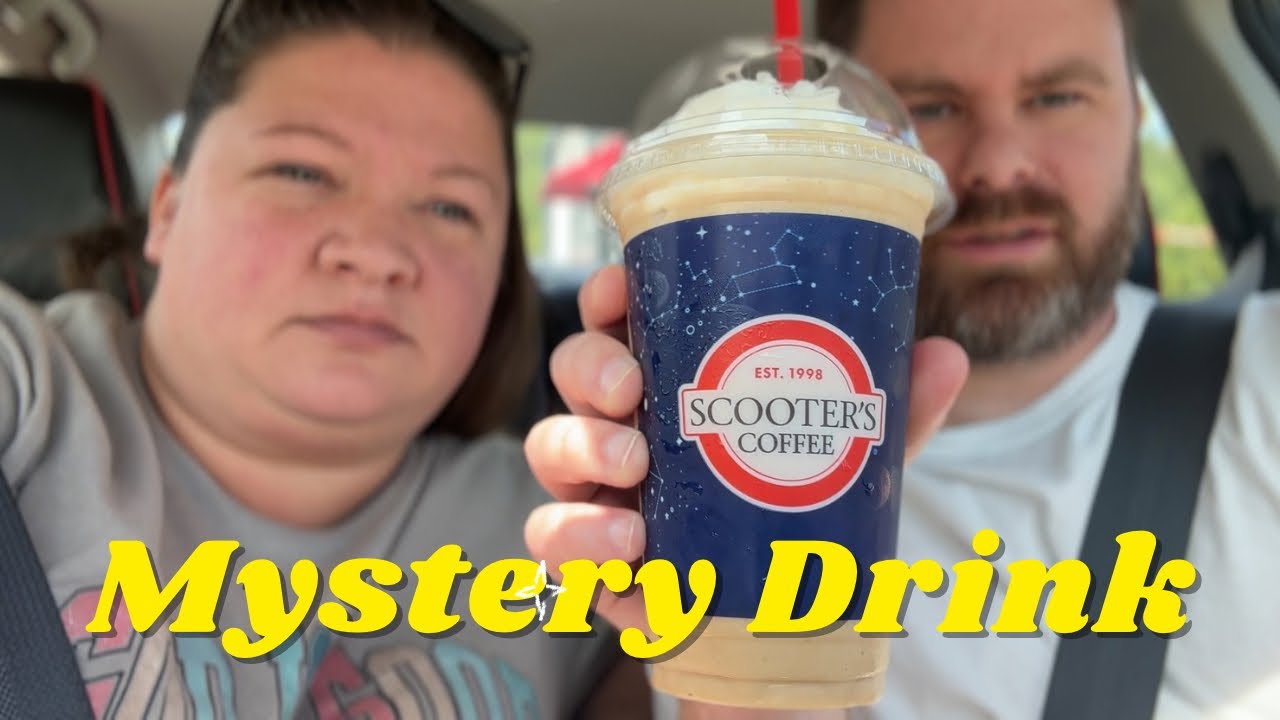 We Tried Scooter&rsquo;s Coffee Mystery Drink! What is this? #coffee #couplesvlog #scooters