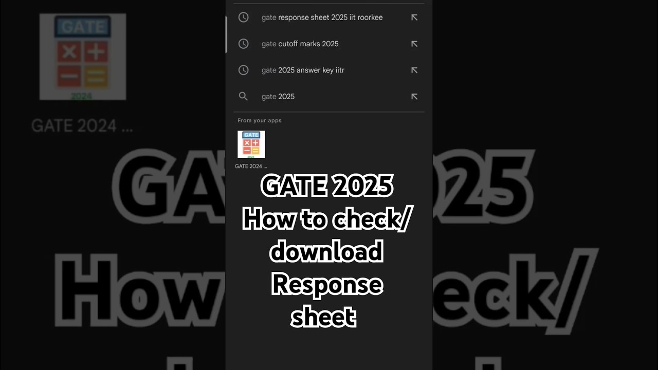 GATE 2025 - how to check/download response sheet #gate2025 #civilengg #gateexam #responsesheet