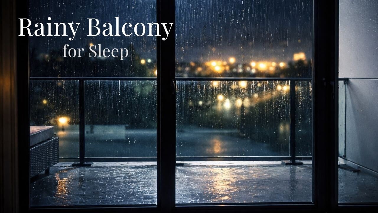 Rainy Night by the Balcony | 10 Hours of Rain Sounds for Deep Sleep