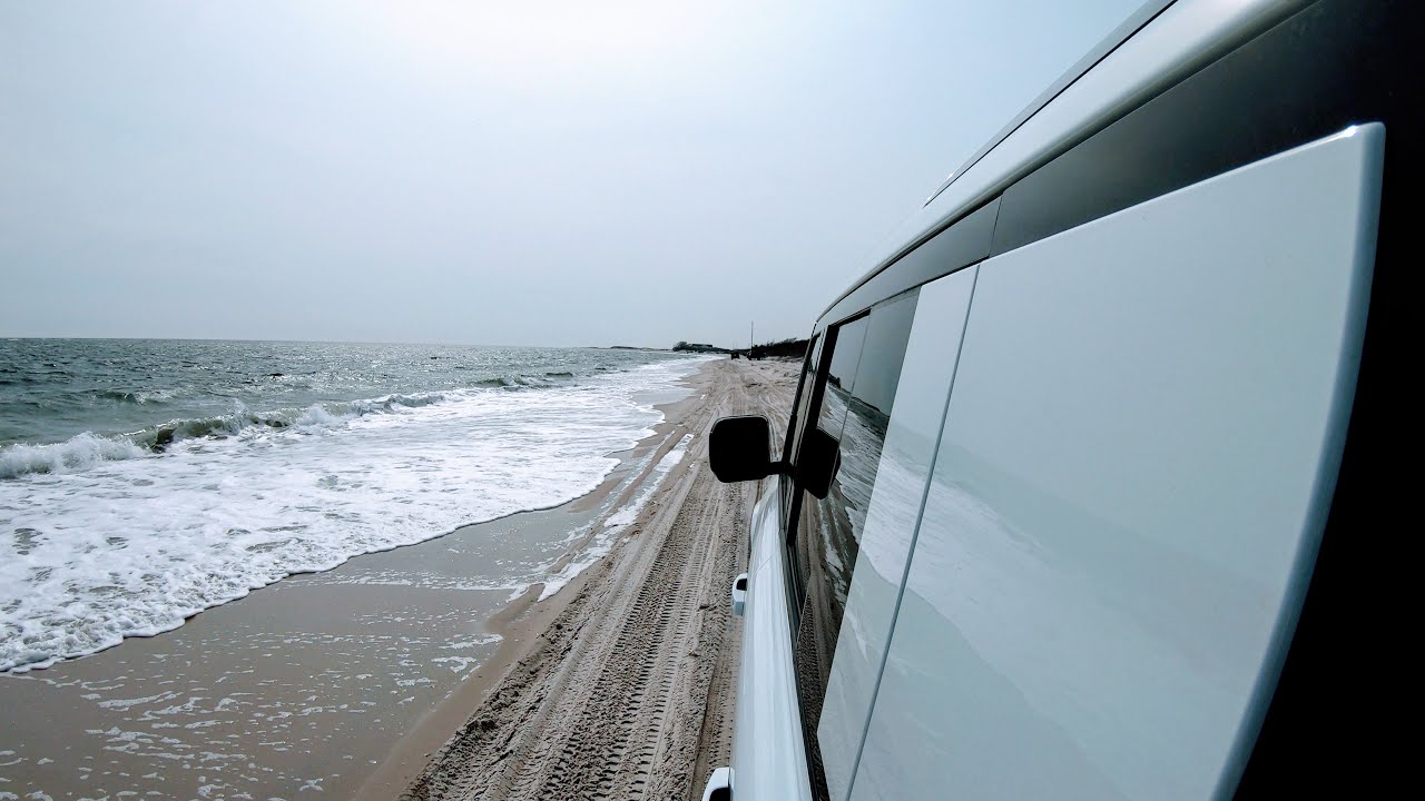 Land Rover Defender 110 L663 On New York Sore Thumb Beach 4x4