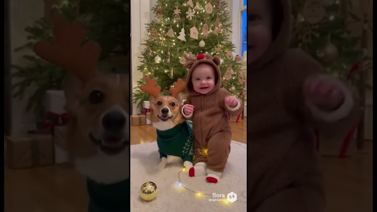 Baby and their Corgi