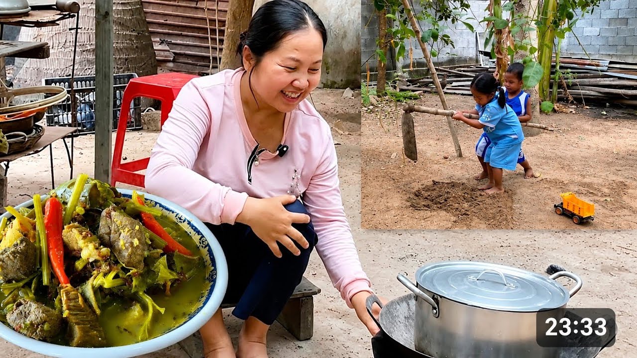 Traditional Khmer Cooking Mchuo Krueng & Simple Rural Living