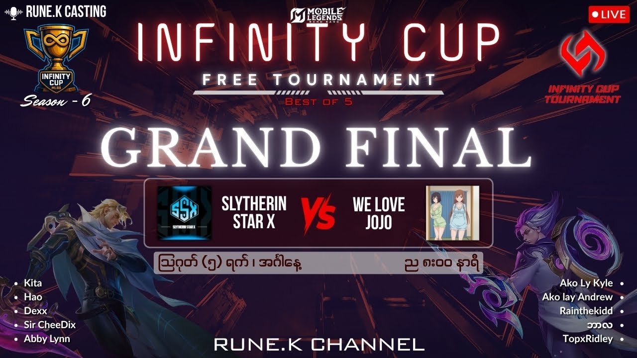 Infinity Cup Season:6 - Grand Final | Slytherin Star X vs We Love JOJO | Live Casting