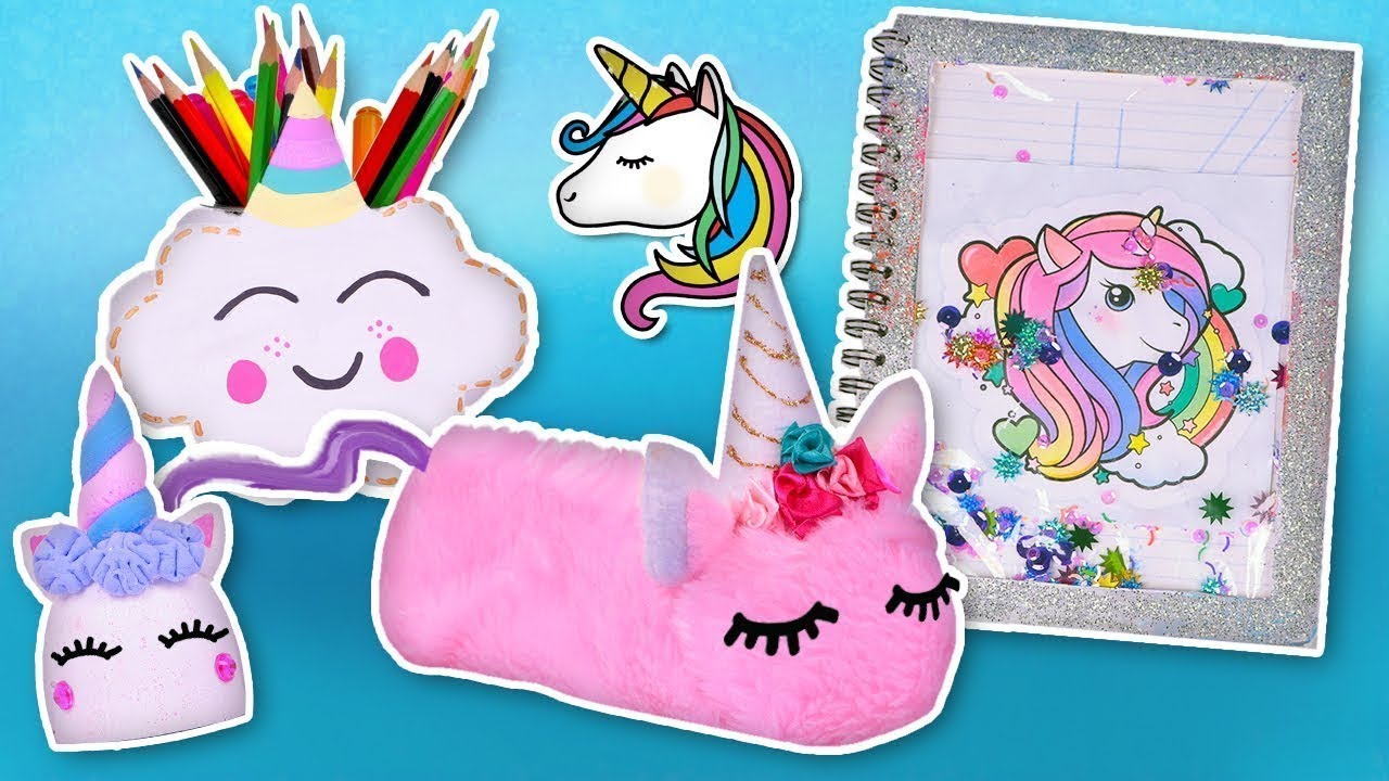 DIY 🦄 UNICORN SCHOOL SUPPLIES 📚 BACK 2 SCHOOL! Crafts & Decor