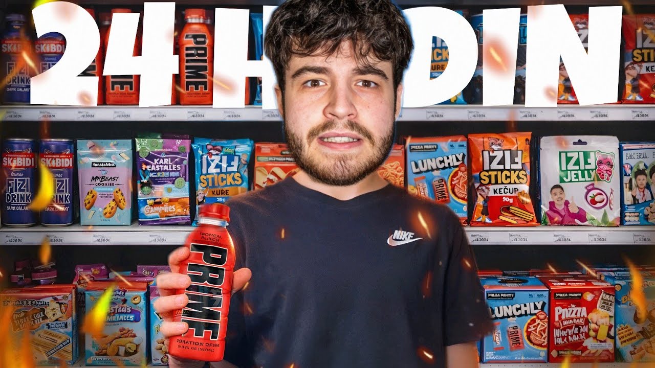 Jím jen YOUTUBERSKÉ PRODUKTY na 24 HODIN! 😱🍫🔥