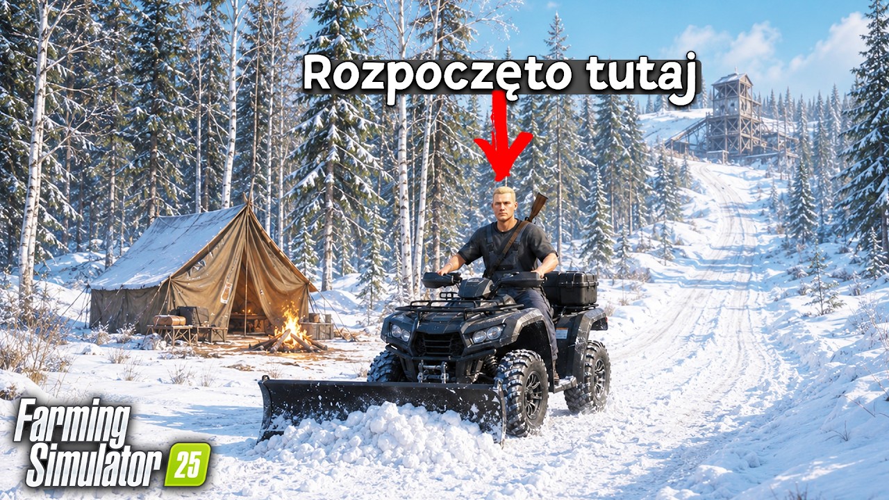 Przetrwałem 1 ROK w ZIMOWYM LESIE! Farming Simulator 25