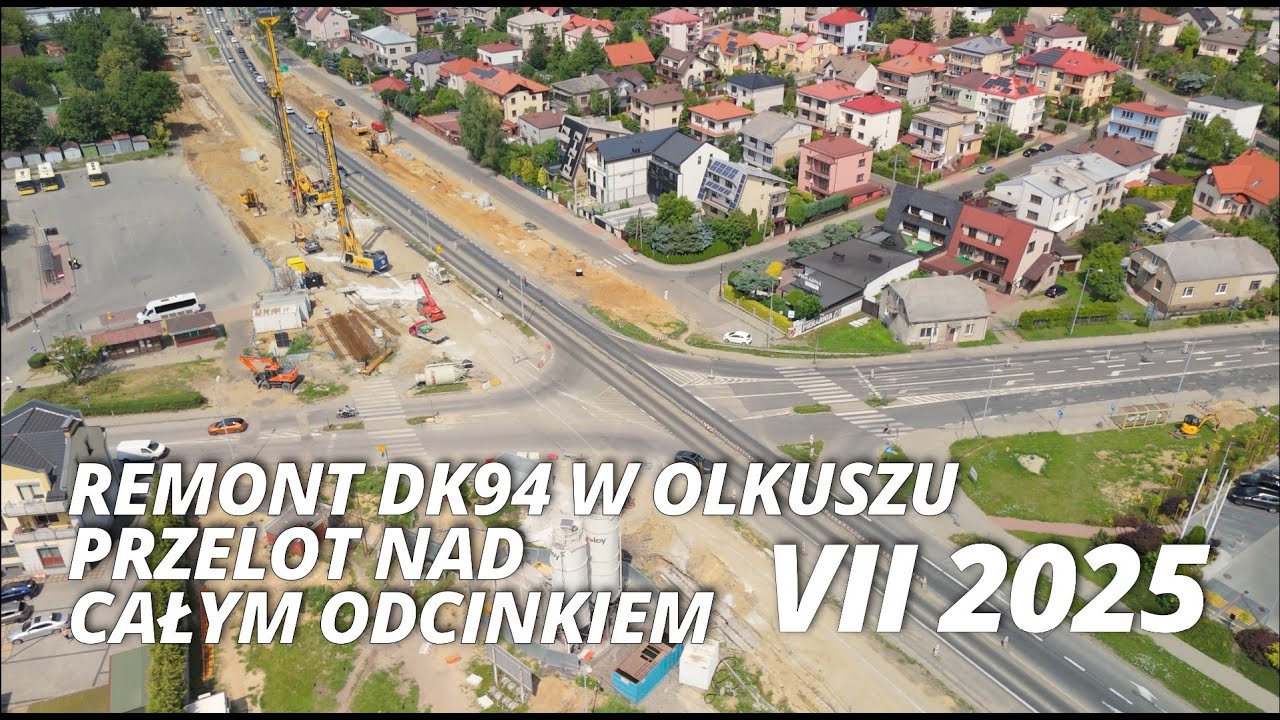 Remont drogi krajowej nr 94 u w Olkuszu. DK94 - widok z drona. Lipiec 2025.
