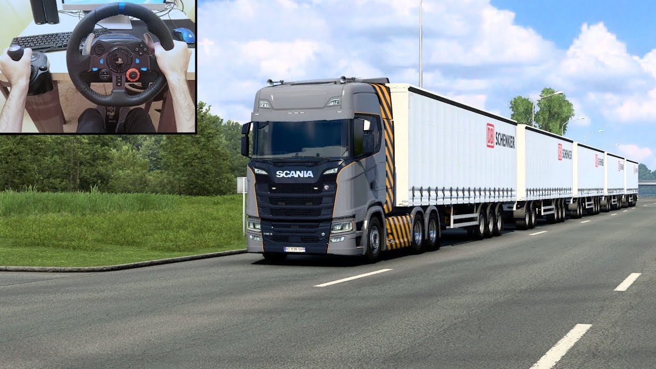 Insane 5-Trailer Road Train Through Lithuania | Euro Truck Simulator 2 | Logitech G29 Gameplay