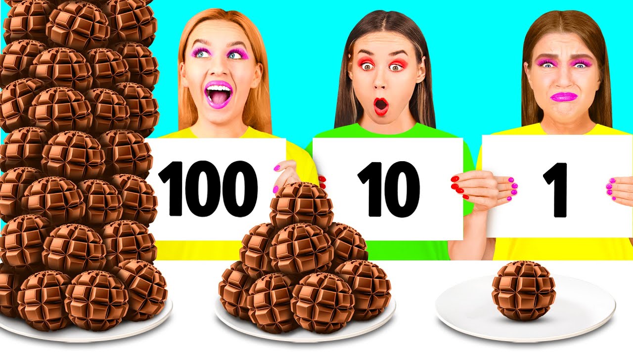 100 Слоев Еды Челлендж | Крутые Трюки с Едой с BooBoom Challenge