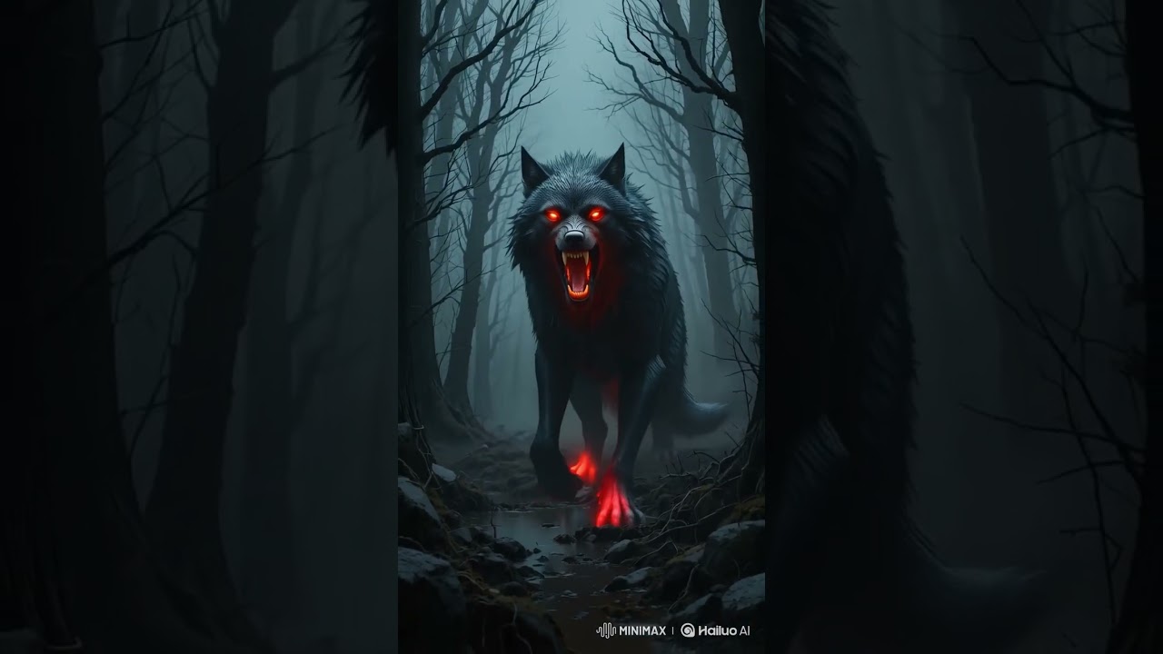 Monster wolf #ai #animals #wolf #kontenai #scary #werewolf #horror #shorts