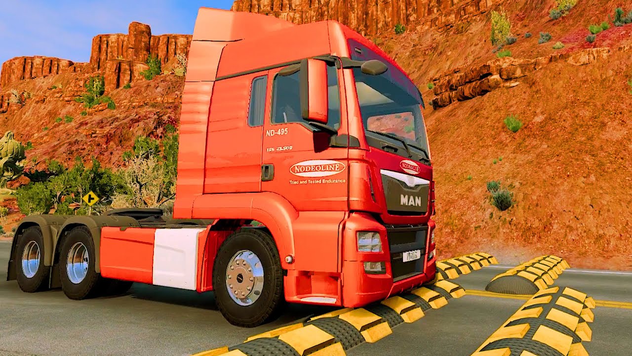 Trucks and Cars vs speed bumps | best BeamNG 21-24 video