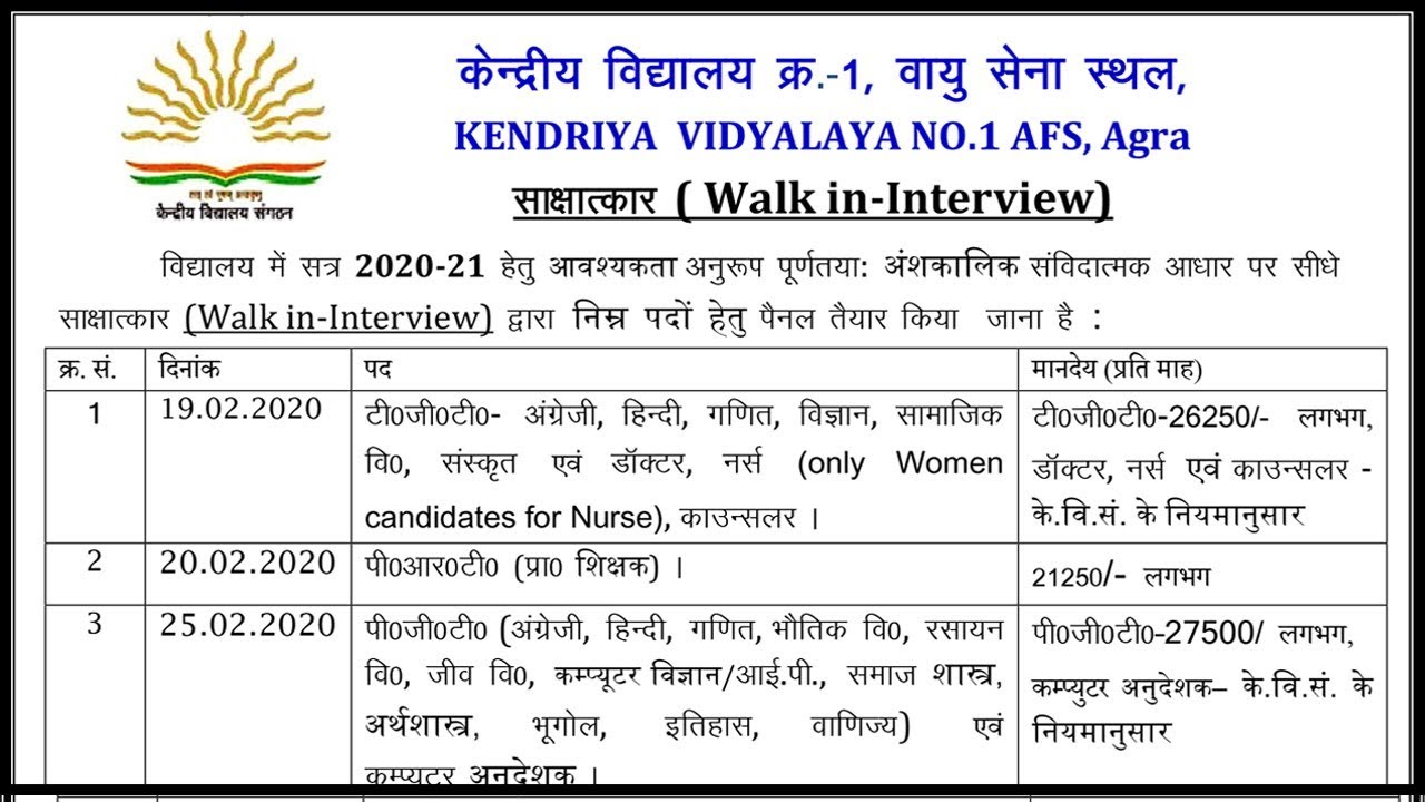 KVS Yoga Job | Yoga Teacher | Yoga Vacancy in Kendriya Vidyalaya | Yoga Jobs | KVS Agra Cantt