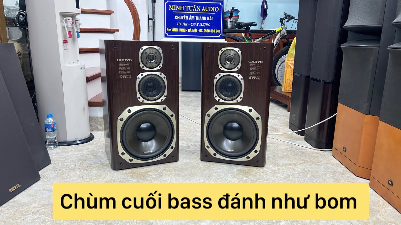 Ch&ugrave;m cuối loa |Onkyo D77XX bass 31 m&agrave;ng c&aacute;c bon , bass đ&aacute;nh rung nh&agrave; , c&ocirc;ng xuất 460W , vừa nge vừa