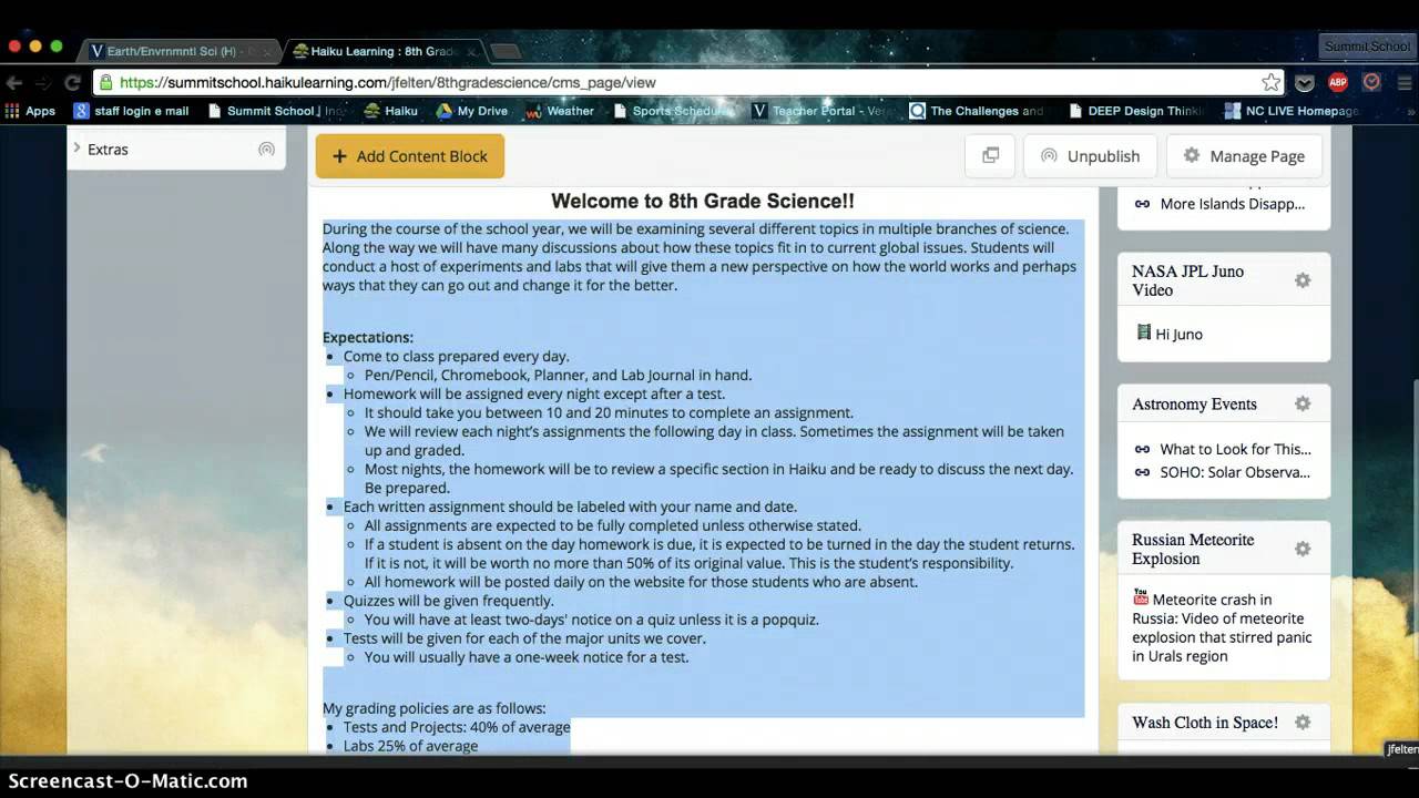 2015 Veracross Webpage: Update Tutorial