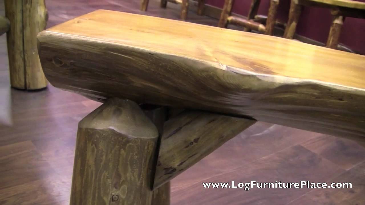 Cedar Lake Half Log Bench from LogFurniturePlace.com