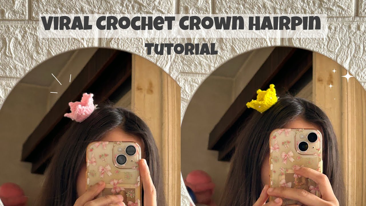 Viral Crochet Crown Hairpin Tutorial 👑✨ | Easy & Beginner-Friendly Princess Hair Accessory