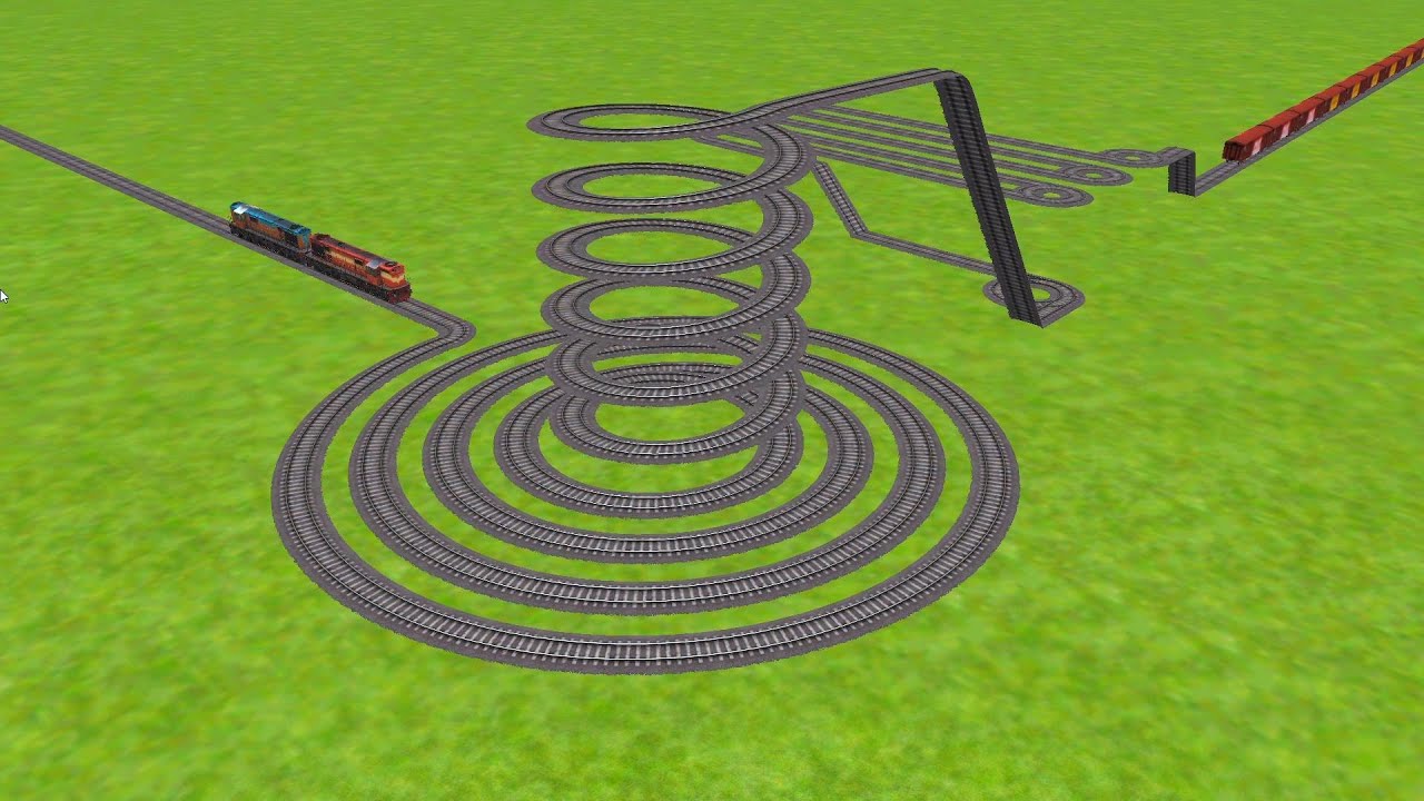AI TRAINS RUNNING SPRINGS CIRCLES RAILROAD TRACKS ZIG ZAG TRACKS ||@Trains_Crossing595 