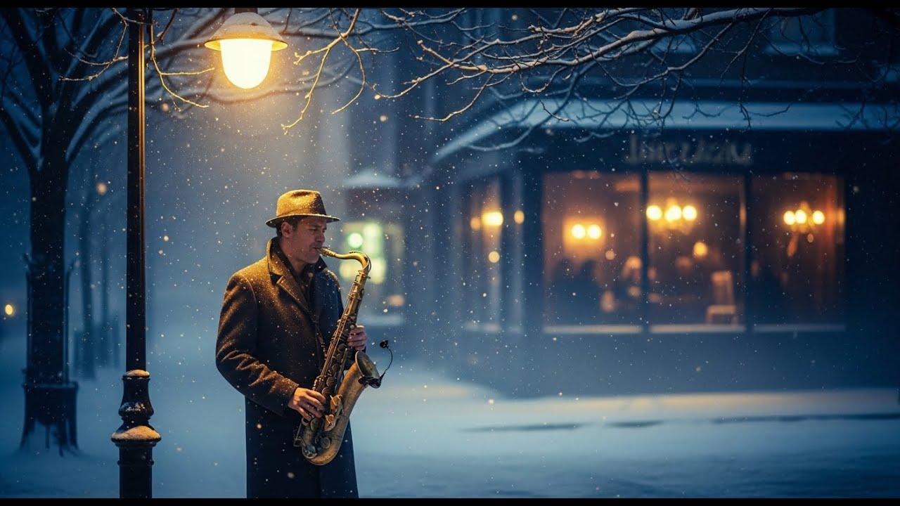 “Winter night jazz sax instrumental”