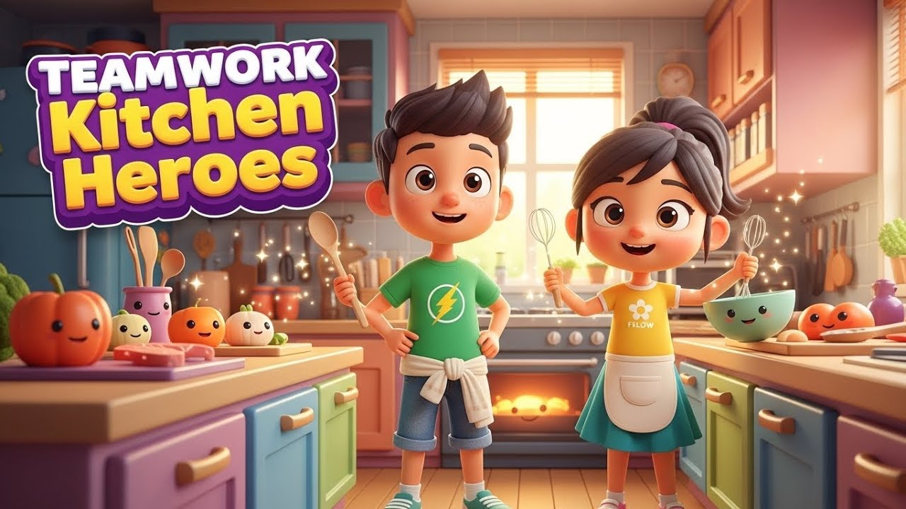 Teamwork Kitchen Heroes 🍳✨ | Fun Kids Poem About Helping Parents