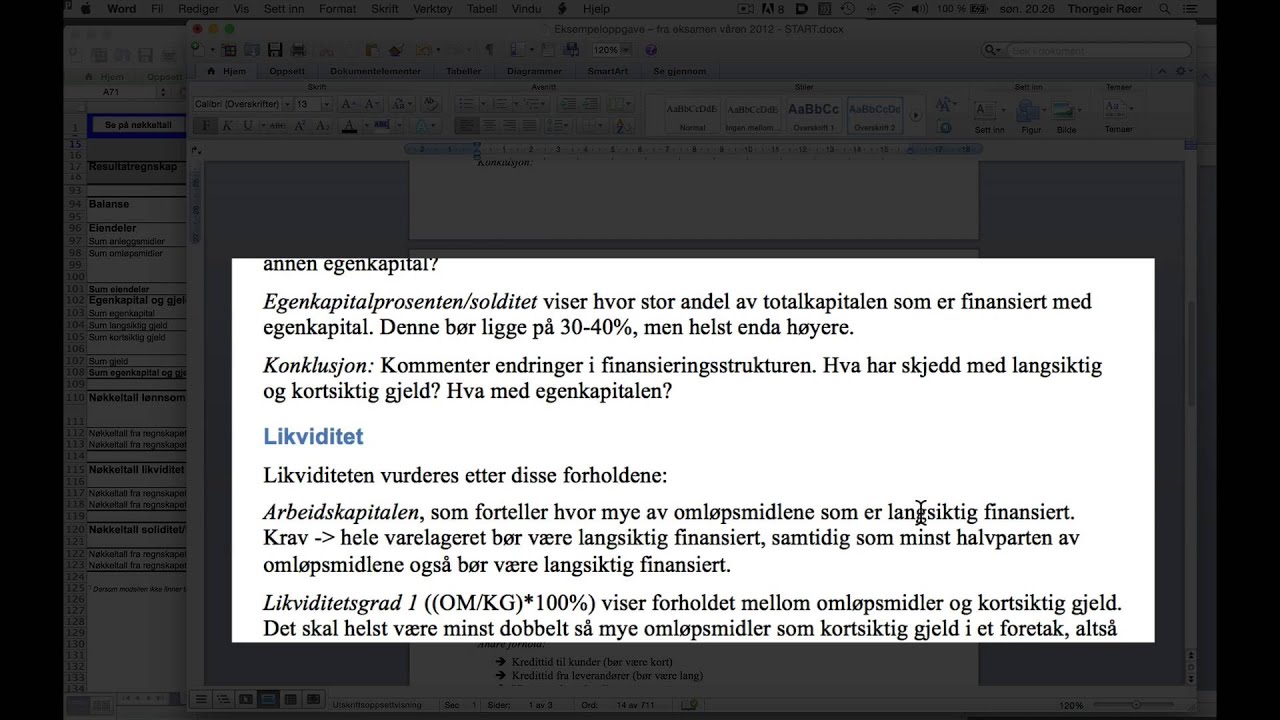 Regnskapsanalyse - eksempeloppgave