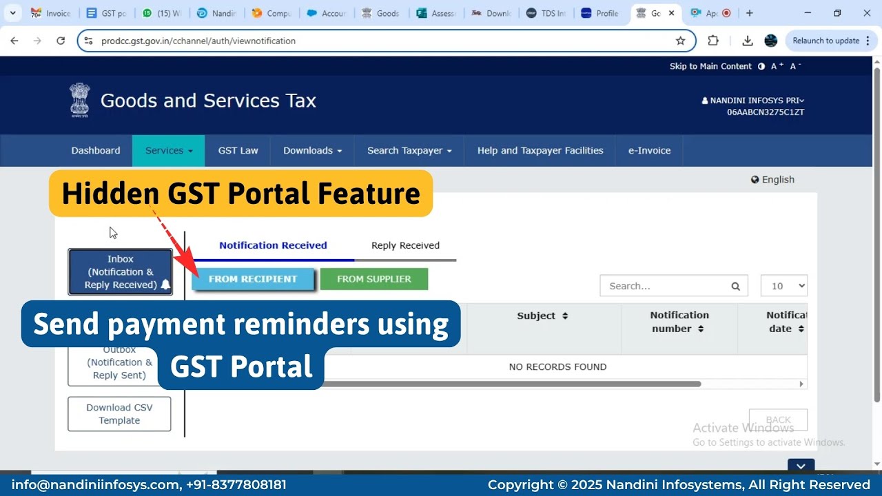 Send Payment Reminders using GST Portal | Hidden Feature of GST Portal