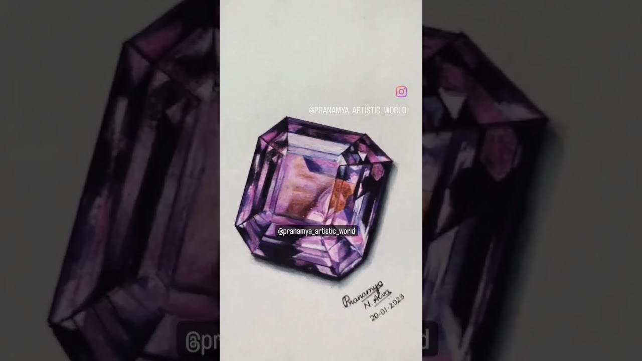Super Realistic Amethyst Drawing 