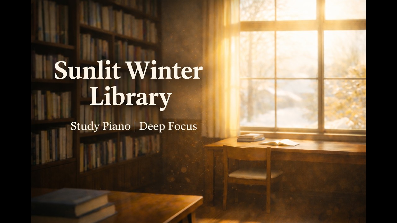 [playlist] 겨울 햇살 도서관에서 공부하는 시간 ❄️ Sunlit Winter Library Piano (2 Hours+, NO Ads)