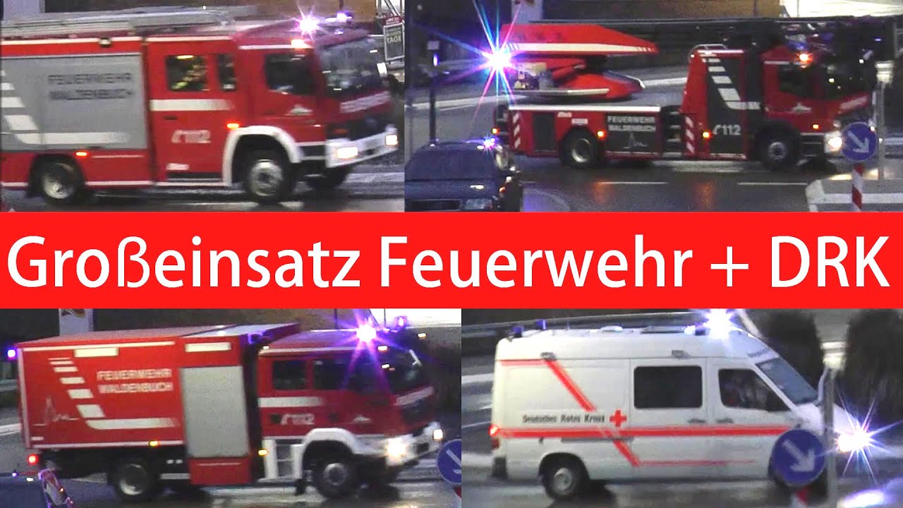 ALARM! Großeinsatz 7 x Feuerwehr Waldenbuch + 3 x DRK Einsatzfahrzeuge / Firefighters, fire brigade