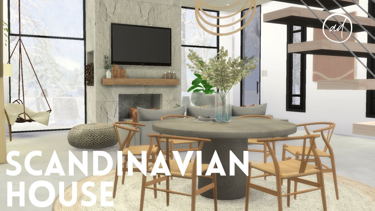 SCANDINAVIAN HOUSE || Sims 4 || CC SPEED BUILD