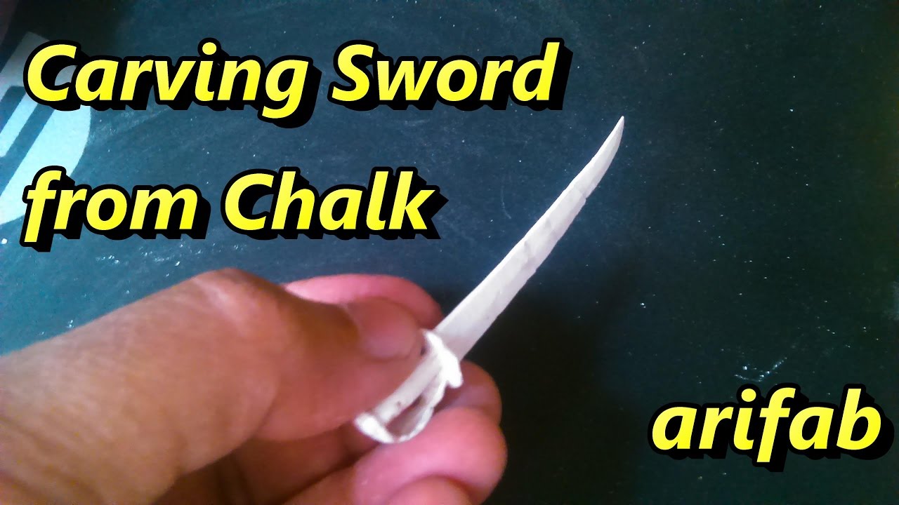 Chalk carving: sword and scabbard from chalk