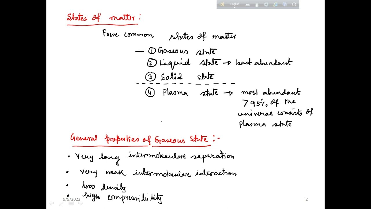Gaseous State: Lecture 1