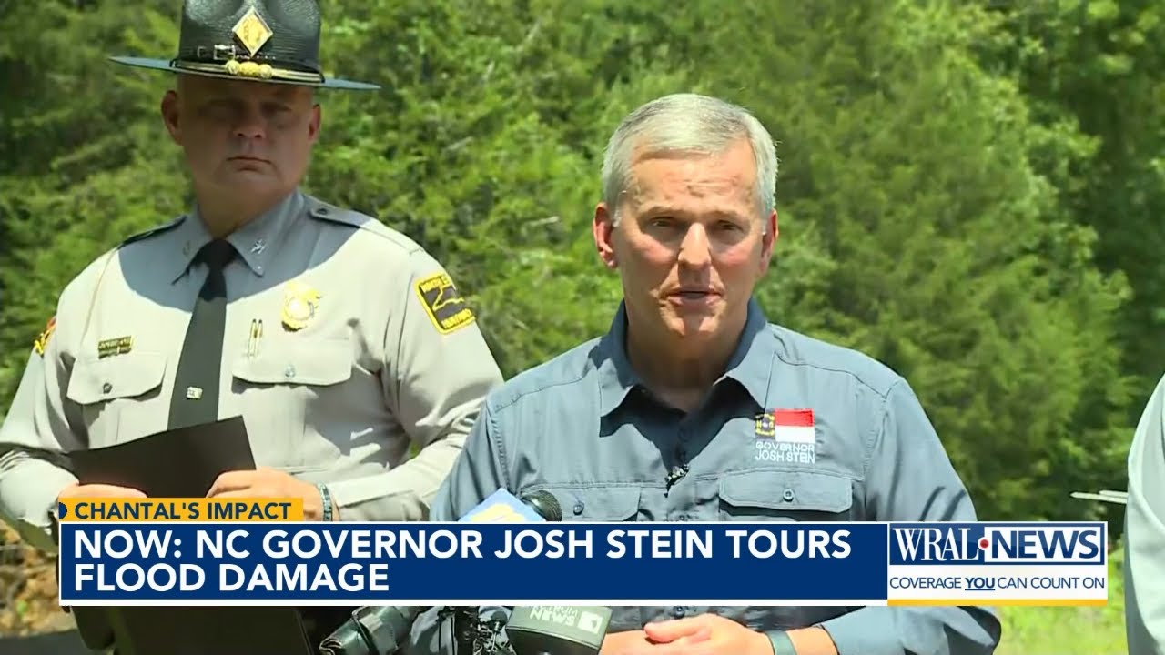 Gov. Josh Stein tours flood damage in Mebane urges preparedness as state awaits emergency services b