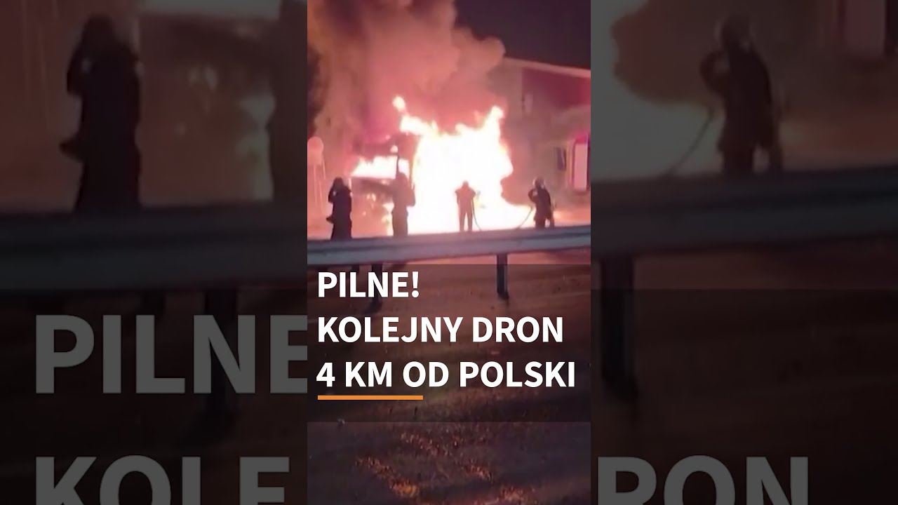ALARM! Rosyjski dron spadł 4 km od granicy z Polską