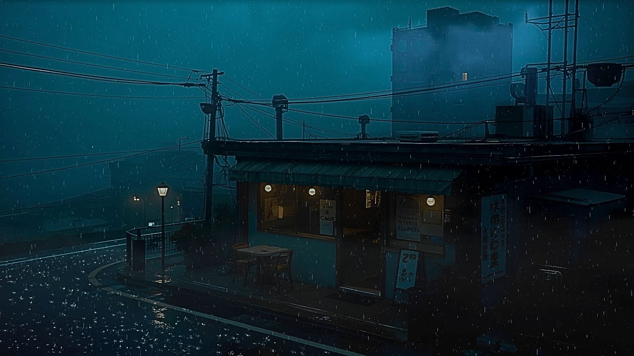 Lofi Rain 🌙 Feel the Calm on a Rainy Rooftop Caf&eacute; &bull; Deep Focus Music for Studying