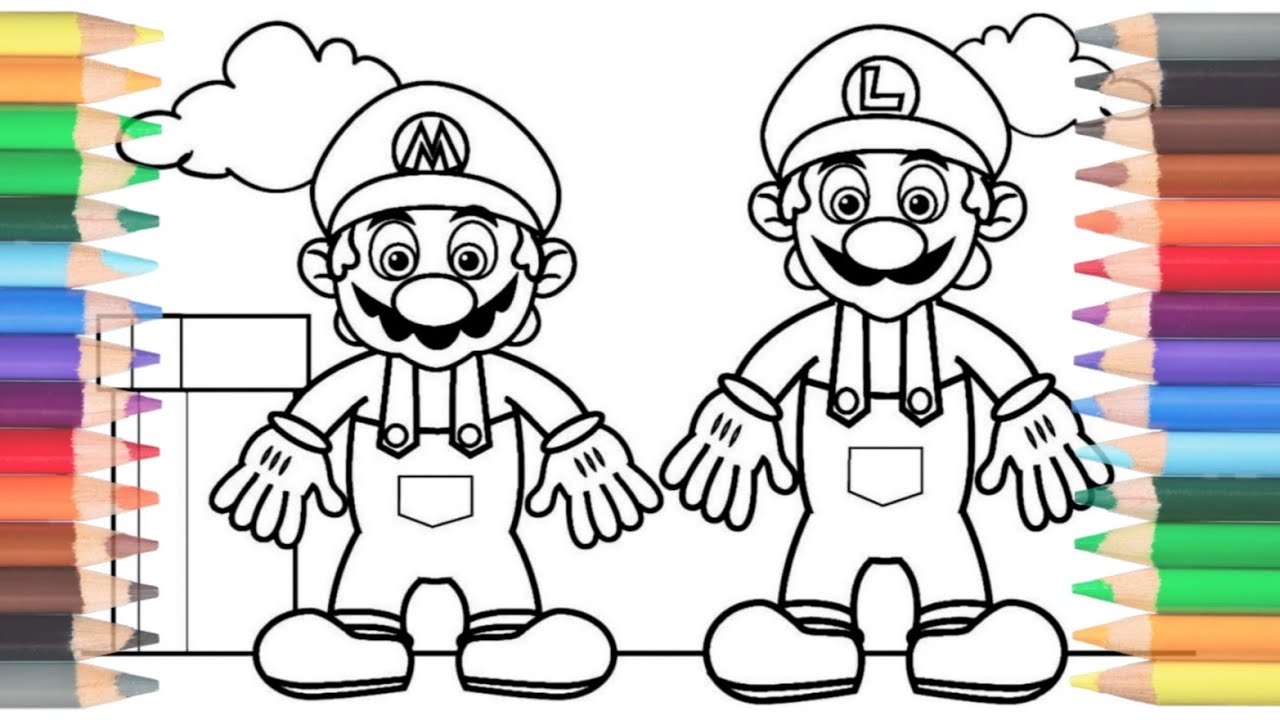 Relaxing Coloring Mario & Luigi 🎨 | Satisfying Art Drawing for Stress Relief
