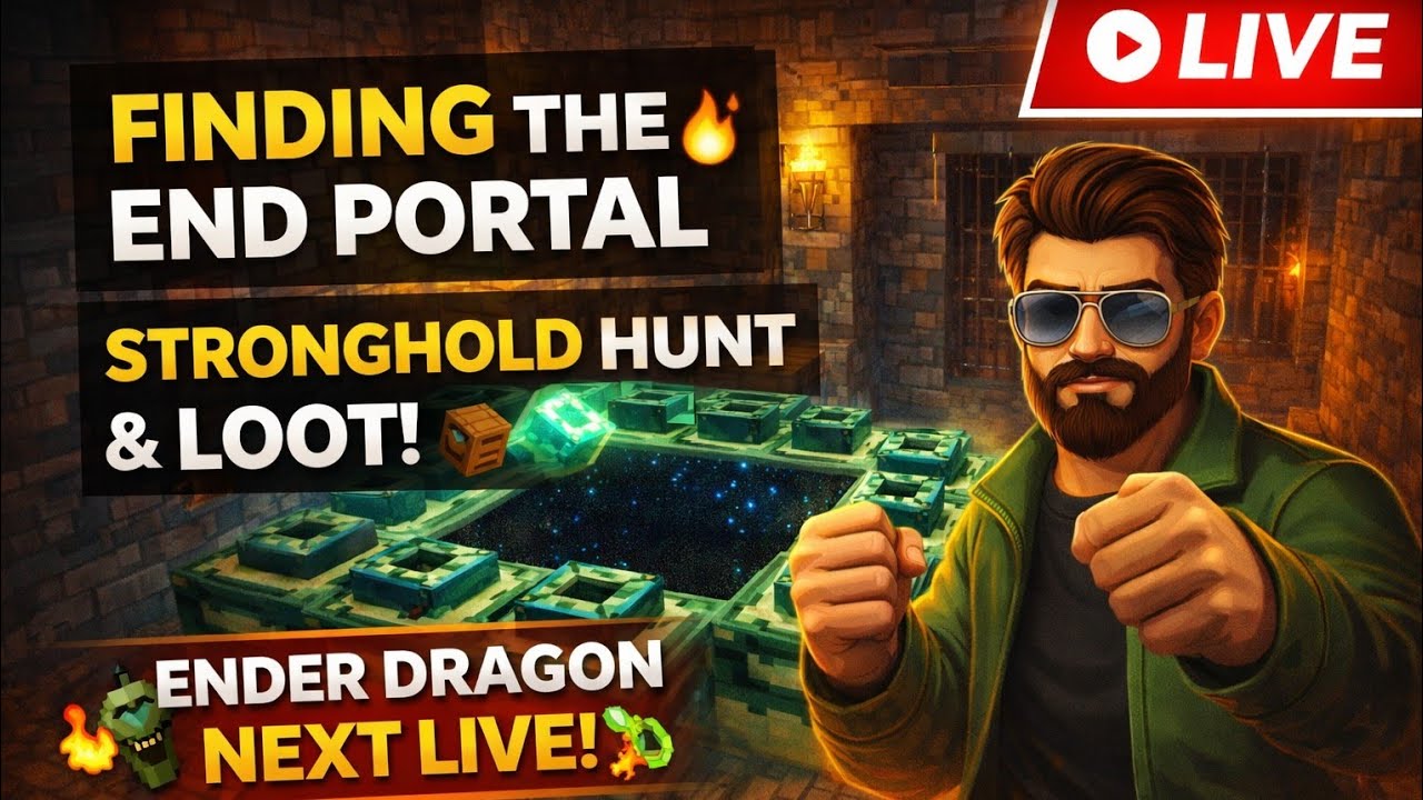 Finding the End Portal 🔥 | Stronghold Hunt & Loot | Ender Dragon NEXT LIVE 🐉
