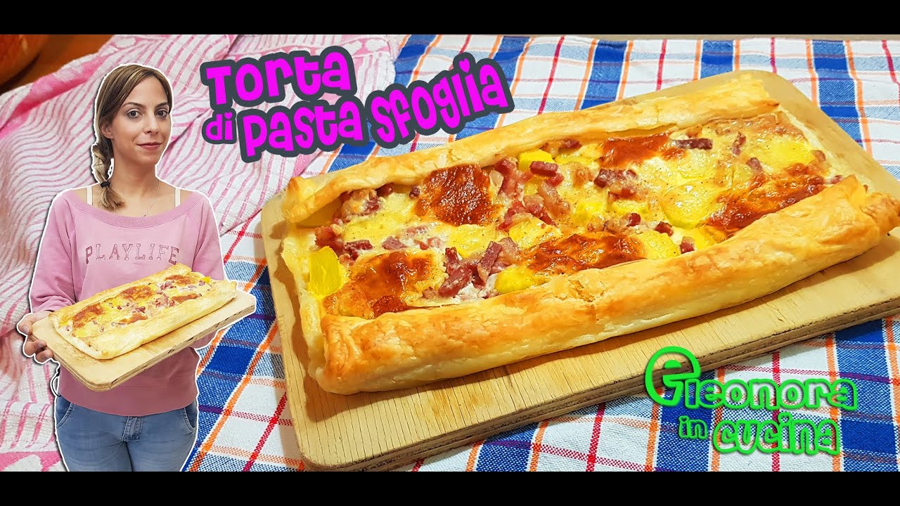 TORTA DI PASTA SFOGLIA CON PATATE E PANCETTA  ricetta torta salata