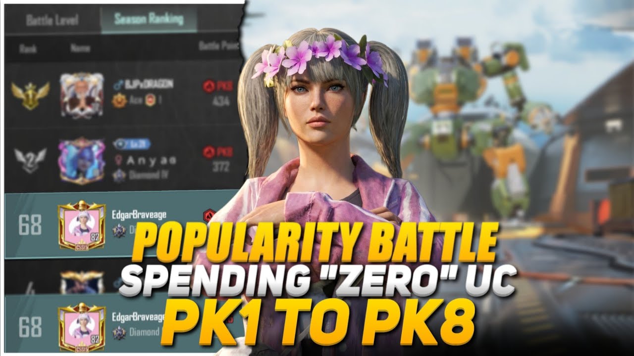 Popularity Battle Journey Pk1 to Pk8 | “ZERO” UC Spended on Popularity