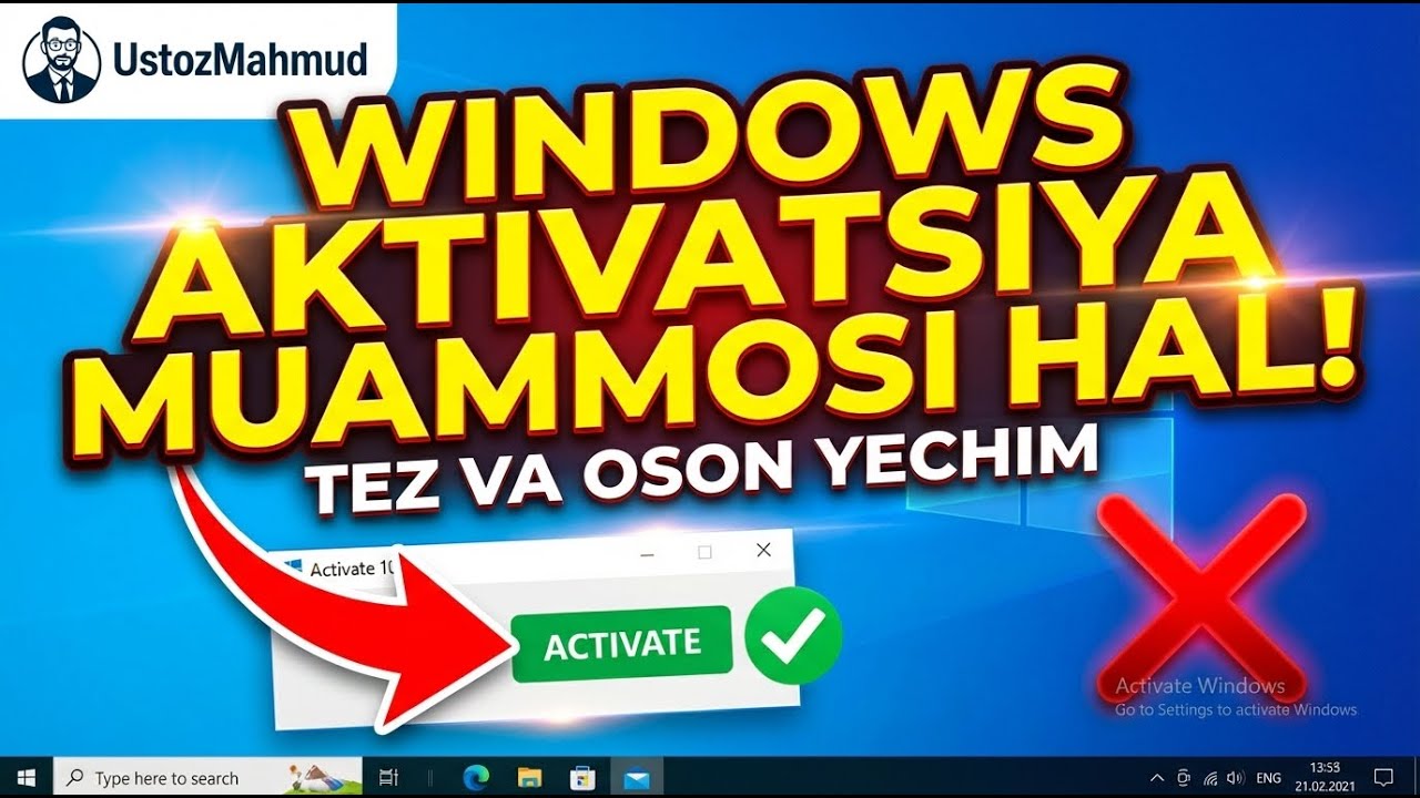 Windows aktivatsiya qilish. Buni bilib oling. Activate Windows