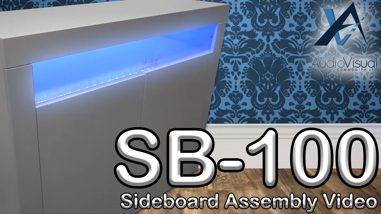 SB-100 Assembly Video - High Gloss Sideboard Cabinet with LED
