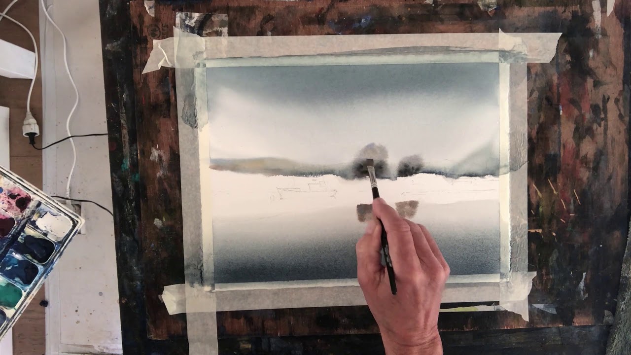 Watercolor demo of Arctic silence by Jan min