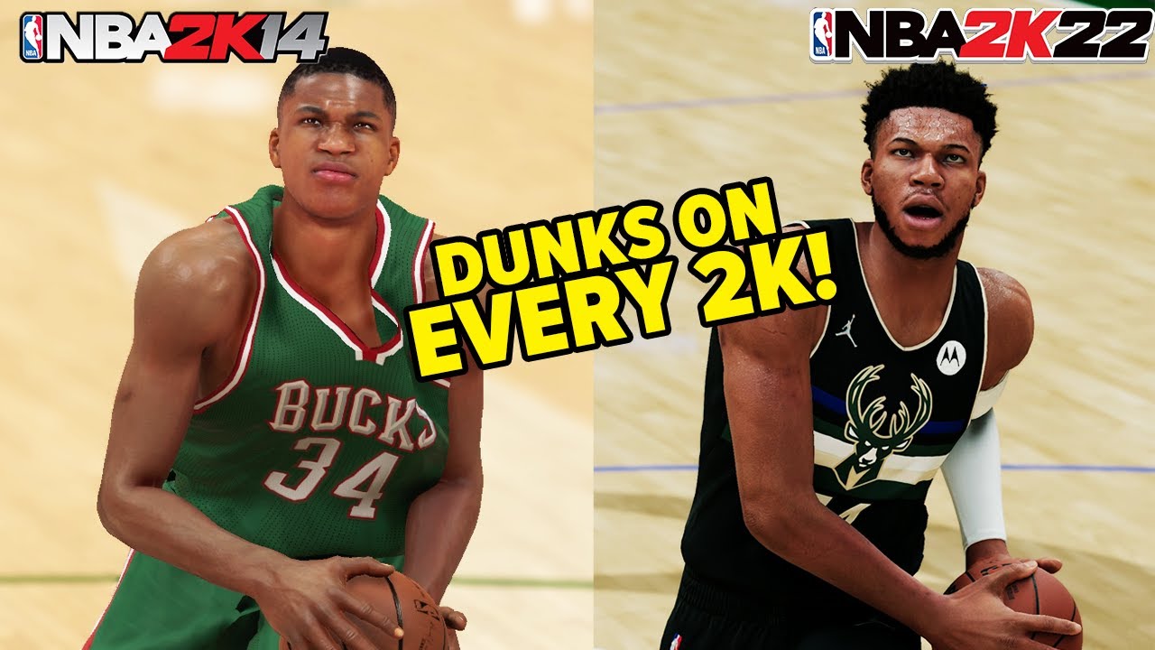 Giannis Antetokounmpo Dunks on every NBA 2K (2k14-2k22)