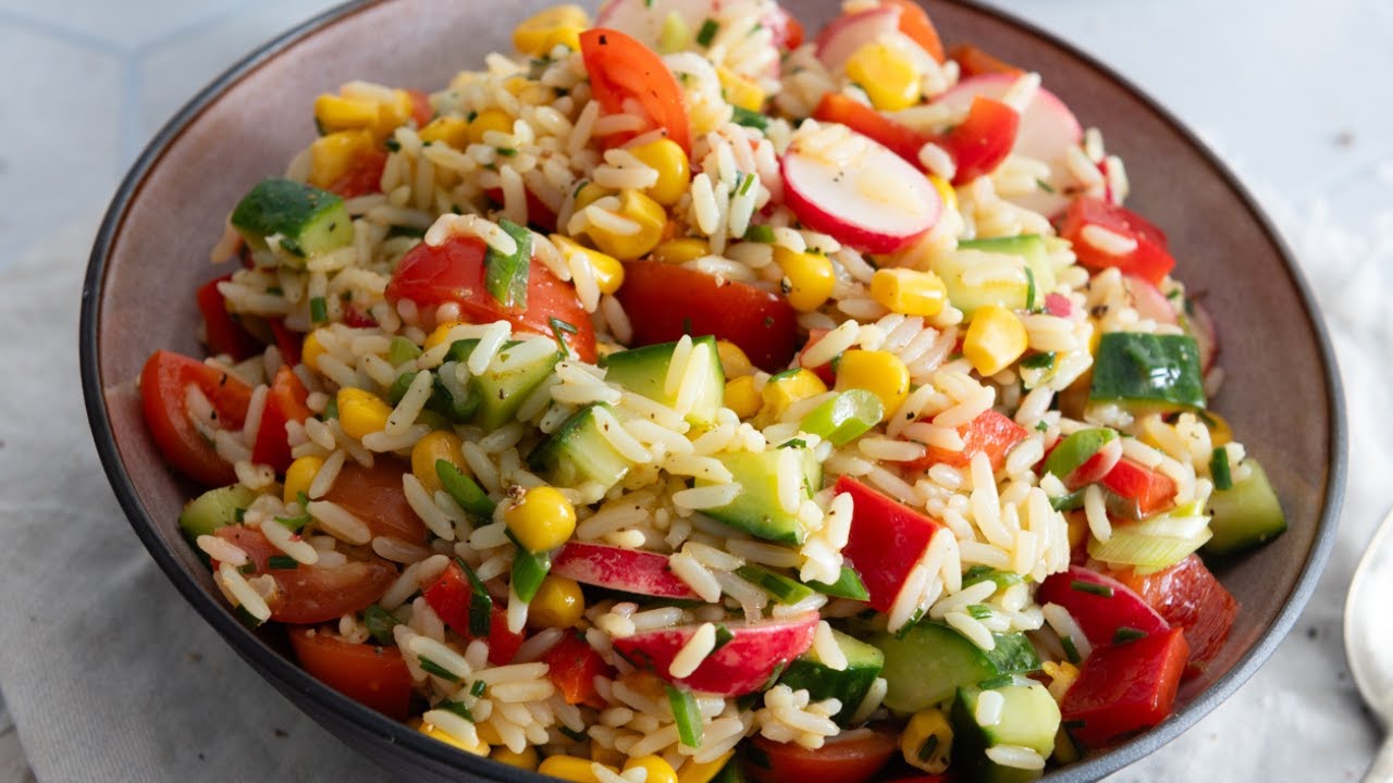 Reissalat mit Gemüse