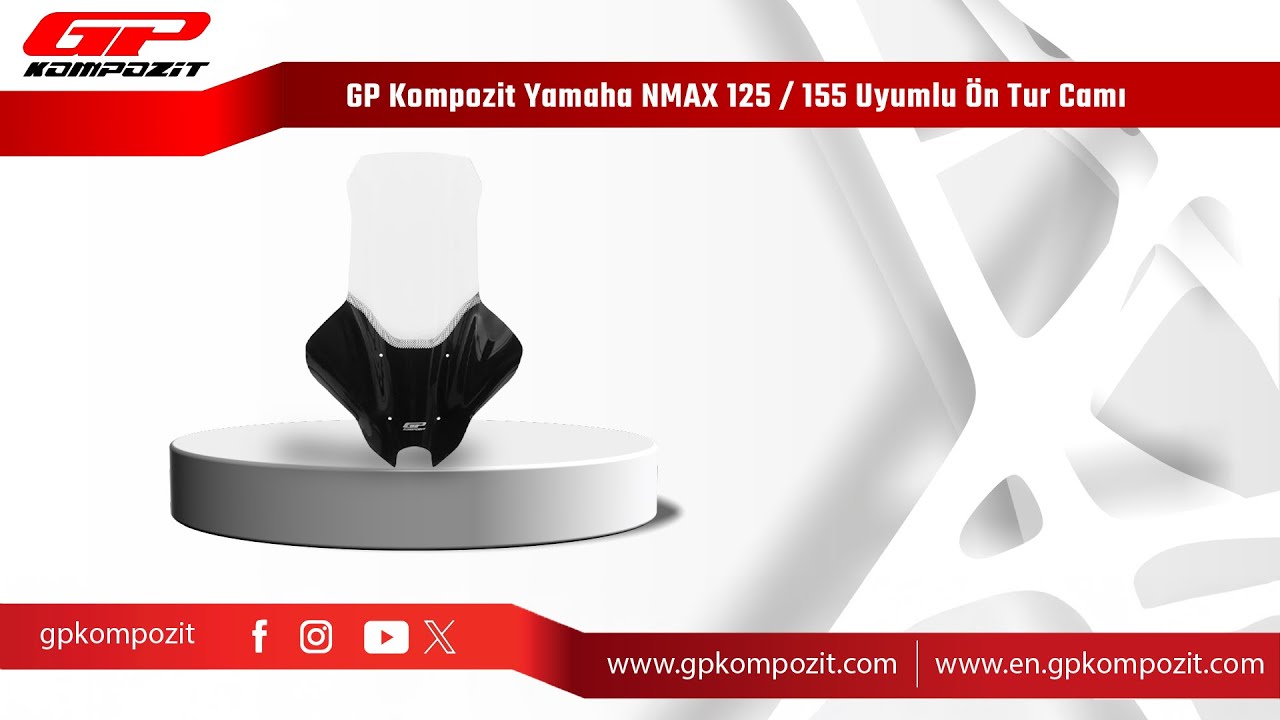 GP Kompozit Yamaha NMAX 125 / 155 2025 Uyumlu Ön Tur Camı Montajı