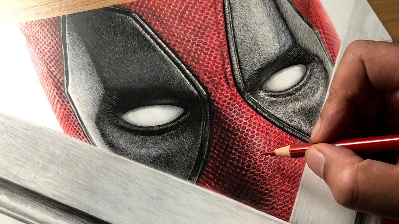 Deadpool Coloured Pencils Art 🖌️ | How To Draw Marvel Characters | Artology